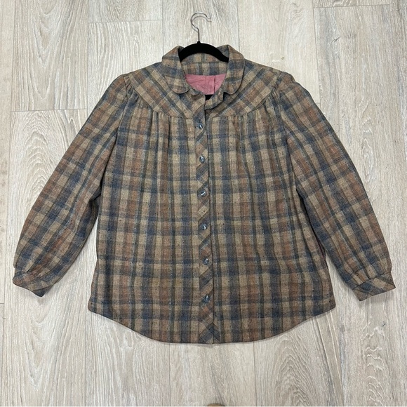 Vintage Wool blend plaid shacket - Picture 1 of 8